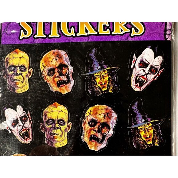 Ron Lewis Amscan Stickers New 4 sheets Halloween Dracula Frankenstein's … - Picture 2 of 7